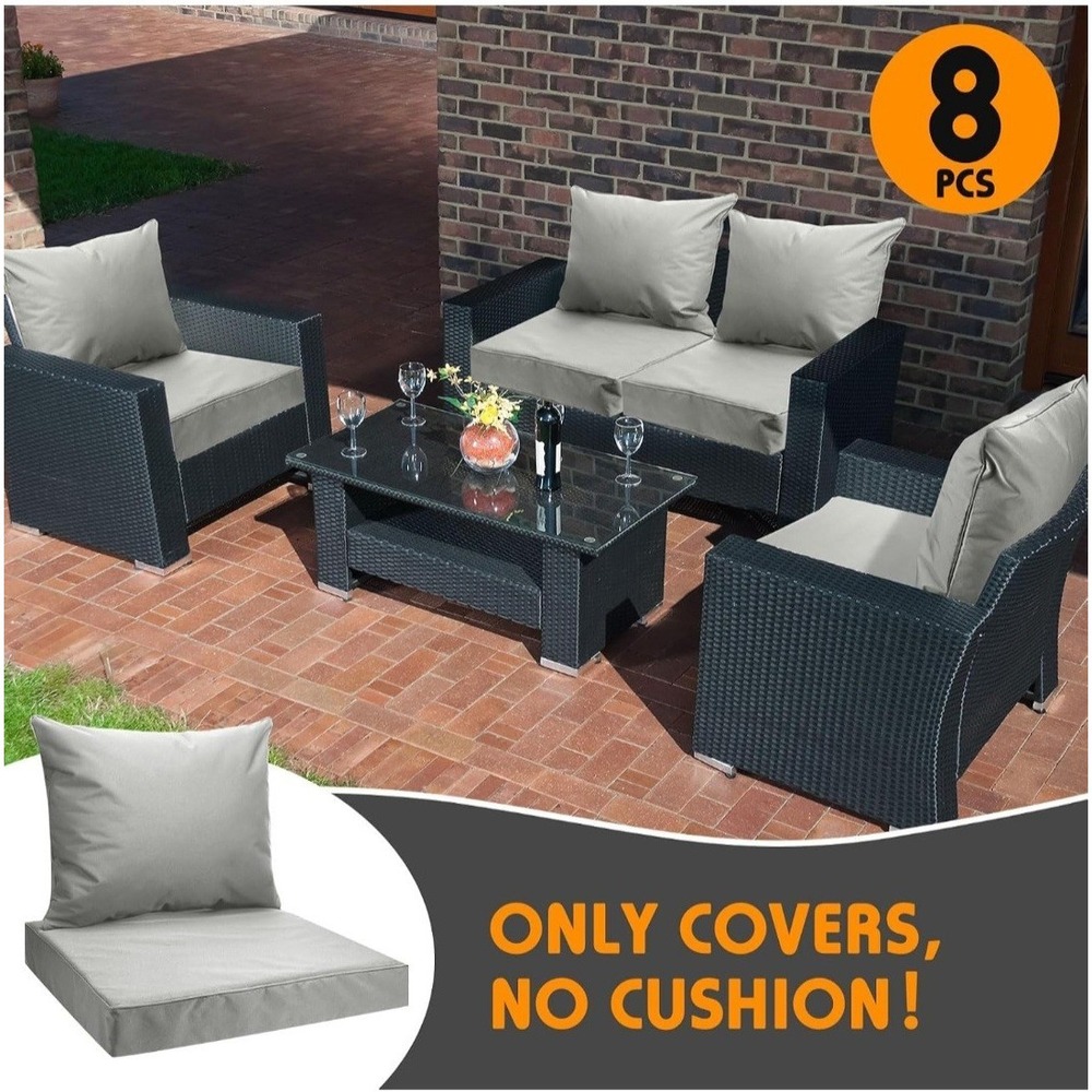 Mindsoft 4 Set Patio Cushion Covers Replacement